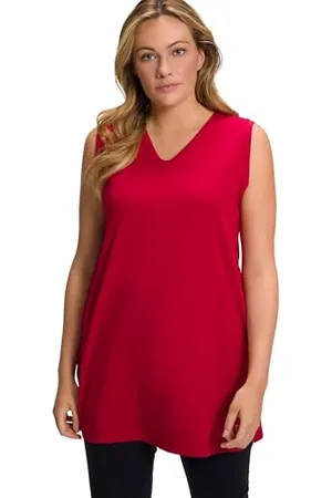 Ulla Popken Damen Basic-v-top T-Shirts, , 62-64 EU