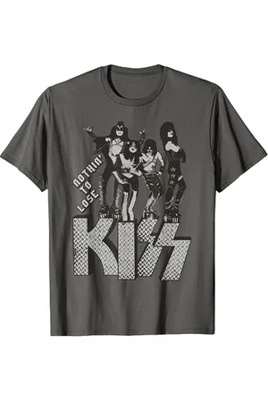 Kiss , Meliert, Klassisches T-Shirt mit Crew-Neck und Short-Sleeves, Unisex-Erwachsene, Mädchen, S