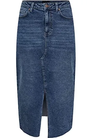Pieces® Pcjessie Hw Denim Midi Skirt Noos Exp