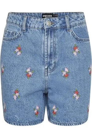 Pieces® Female Jeansshorts PCSKY HW BESTICKTE