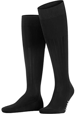 Falke Herren Kniestrümpfe Milano M Kh Baumwolle lang einfarbig 1 Paar, Black 3000, 43-44