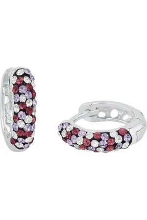 Prinzessin Lillifee Creolen 925 Sterling Silber Mädchen Kinder Ohrschmuck, mit Preciosa, 1,3 cm, Silber, Kommt in Schmuck Geschenk Box, 2035297