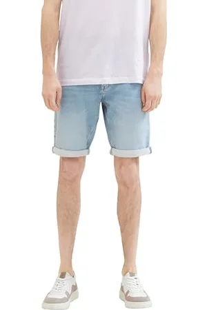 TOM TAILOR Herren Slim Jogg-Jeans Bermuda Shorts mit hohem Stretch, light stone wash denim, 34