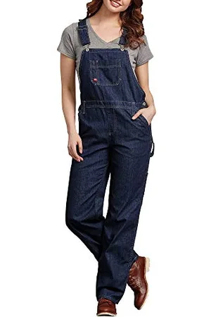 Dickies Damen, Latzhose im legeren Stil mit geradem Bein, , M