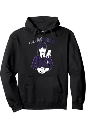 Wednesday And Thing We All Have A Dark Side Quote Pullover Hoodie