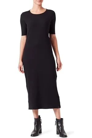 QS by s.Oliver Damen 2143508 Maxi Kleid mit Rippstruktur, , Large