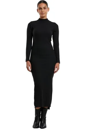 Urban classics Damen Tb6933-ladies Rib Longlseeve Mockneck Dress, , M EU