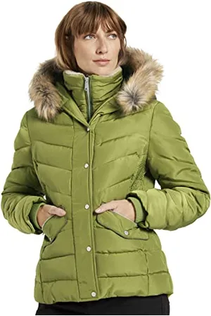 TOM TAILOR Damen Pufferjacke mit Kunstfell-Kapuze 1020604, , XXL