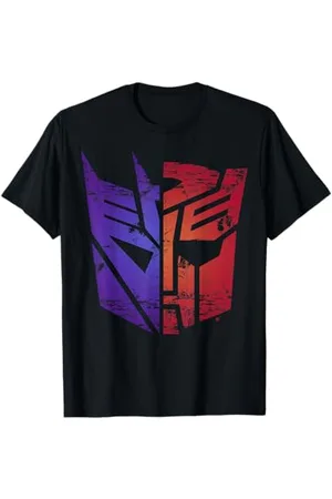 TRANSFORMERS Decepticon Autobot Distressed Split Logo T-Shirt