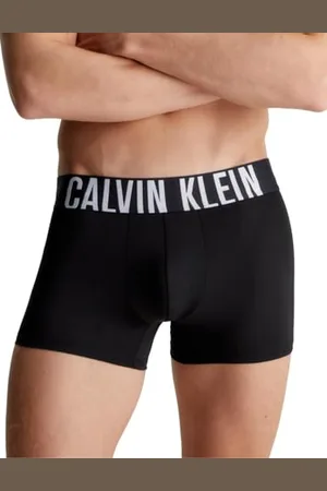 Calvin Klein Herren 3er Pack Boxershorts Trunks Unterwäsche, Schwarz (Black/Black/Black), L
