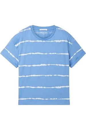 TOM TAILOR Mädchen Kinder Oversized Fit T-Shirt mit Batik-Streifen, , 128