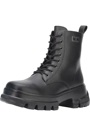Tommy Hilfiger Damen Stiefel Chunky Leather Boot aus Leder, (Black), 36 EU