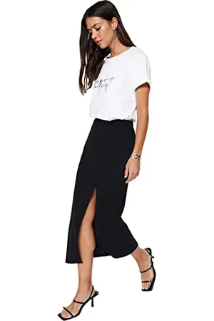 Trendyol Damen Gerade Maxi Stift Schlank Rock Skirt, , M