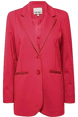 Ichi IHKATE SUS OVERSIZE BL Damen Blazer Longblazer Jacke Long-Blazer mit Knöpfen Stretch und Reverskragen, Größe:M, Farbe: