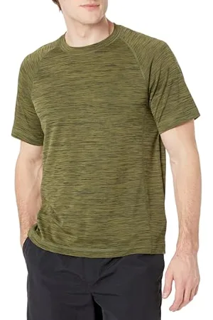 Amazon Herren Schmal Geschnittenes, Kurzärmeliges, Schnelltrocknendes UPF 50-Bade-T-Shirt, , M