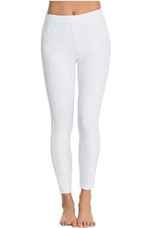 Spanx Damen Jean-ish Ankle Leggings Hose, White, XL