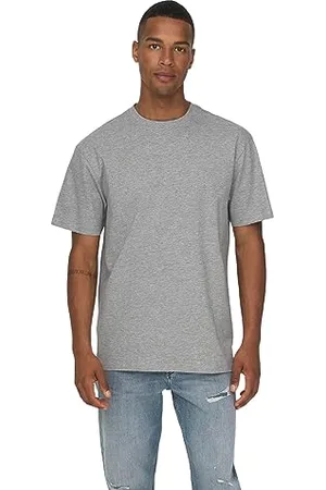 Only & Sons Herren Rundhals T-Shirt ONSFRED - Relaxed Fit S-XXL Schwarz Weiss, Größe:L, Farbe: 22022532