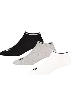 Lee Unisex Knöchelsocken, Herren- und Damen-Designer-Baumwollsocken in Schwarz/Weiß/Grau | Niedrig geschnittene Designer-Marken-Trainer-Einlagen aus Baumwollmischung - Größe 4-5,5, Dreierpack