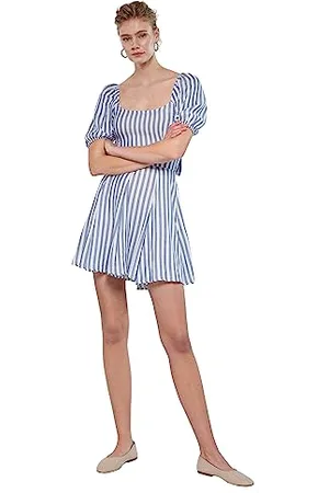 Mavi Damen Striped Dress Kleid, , XXL