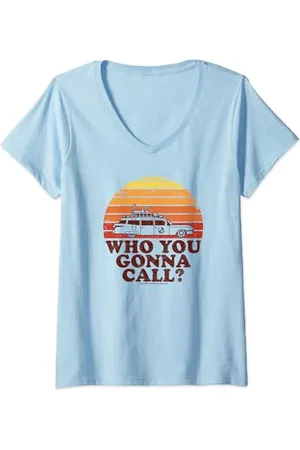 Ghostbusters Who You Gonna Call? Retro Sunset T-Shirt mit V-Ausschnitt
