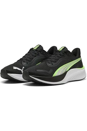 PUMA Unisex Pounce LITE Straßen-Laufschuh, Black-Green Glare, 47 EU