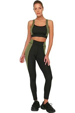 Trendyol Damen Black Color Blocked Sports Tights Yoga Pants, , M EU