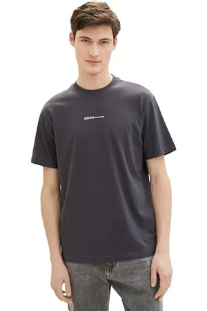TOM TAILOR Herren Relaxed Fit T-Shirt mit Logo-Print, , XS