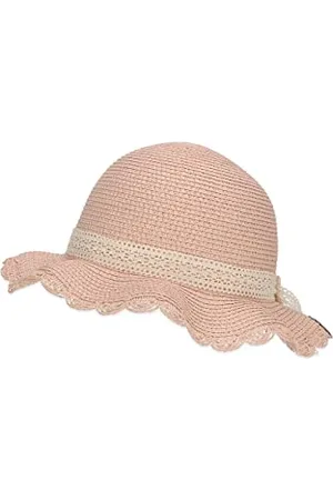 Sterntaler Strohhut Spitze - Modischer Hut mit Wellenkrempe und Spitzenband - Mädchen Sonnenhut - UV-Schutz 50+ Mütze - Baby und Kinder Kopfbedeckung - Strandkappe- , Größe 47