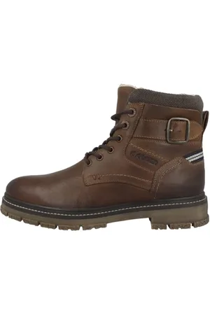 QS by s.Oliver Herren Stiefel zum Schnüren aus Leder Gefüttert, Braun (Cognac), 44 EU