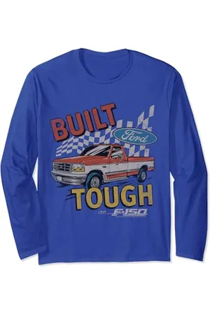 Tom Ford F-150 Truck Built Tough Checkered Hintergrund Langarmshirt