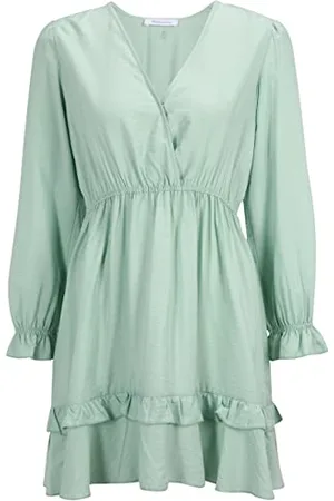 Tamaris Damen Kurzes Boho Kleid AMAVIDA Grün 44