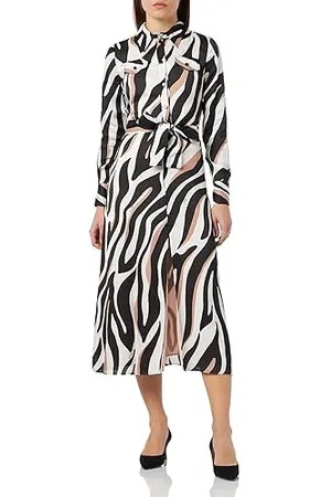 Pinko Damen Kein bedrucktes Satinkleid Lässiges Kleid, , 32