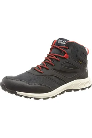 Jack Wolfskin Jungen Unisex Kinder Woodland Texapore Mid K Walking-Schuh, Night Blue/Red, 28 EU
