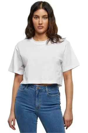 Build Your Brand Damen BY264-Ladies Short Oversized Tee T-Shirt, White, 3XL