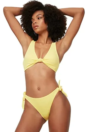 Trendyol Damen Textured Binding, Detailed Bikini Bottoms, , 34 EU