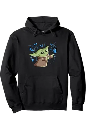 STAR WARS The Mandalorian The Child with Blue Butterflies Pullover Hoodie