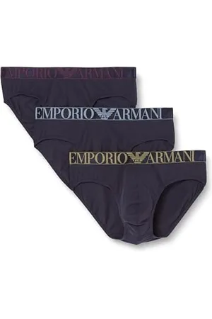 Emporio Armani Herren Shiny Logoband 3-Pack Brief Slip, , S