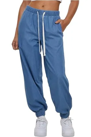Urban classics Damen Trainingshose Ladies Light Denim Jogpants, lässige Joggingshose für Frauen, , L