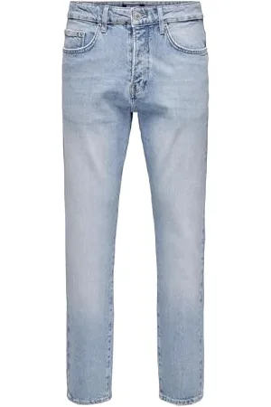 Only & Sons Herren Regular Denim Pants mit Rissen 5-Pocket Jeans Hose Bleached Washed, Farben: , Größe Jeans:33W / 32L, Beinlänge:L32