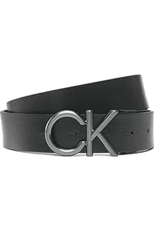 Calvin Klein Herren Gürtel Ck Metal Bombe PB 3.5 cm Ledergürtel, Schwarz (Ck Black /Dk Brown), 115 cm