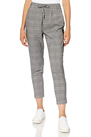 ONLY NOS Damen Tapered Hose onlPOPTRASH PNT NOOS 15167399, Kariert, Gr. W25/L30 (Herstellergröße: XS)