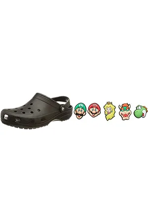 Crocs Unisex Classic Pantoffeln + Jibbitz-Schuhanstecker 5er-Set