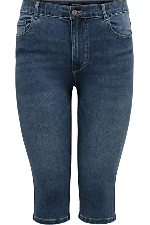 ONLY Damen Caraugusta Hw Skinny Dnm Knickers Mbd Jeansshorts, , 48 Große Größen EU