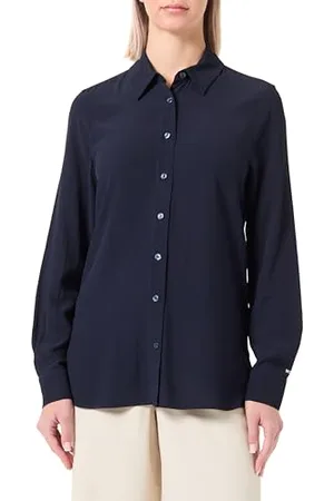 Tommy Hilfiger Damen Bluse Fluid Viscose Crepe Shirt Elegant, , 36