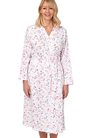 Marlon Lynda Damen Bademantel aus Baumwolljersey, Rosa, 44-46