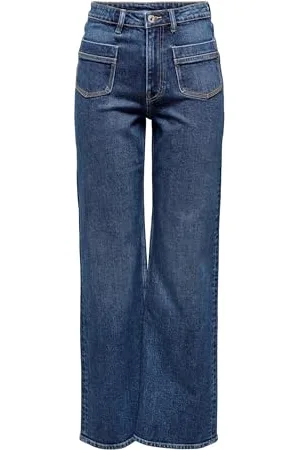 ONLY Female Jeans mit weitem Bein ONLJUICY Hohe Taille Weiter Beinschnitt Jeans