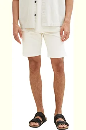TOM TAILOR Herren 1036309 Slim Chino Bermuda Shorts mit Stretch, 13808-Creme, 34