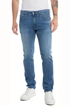 Replay Herren Jeans Anbass Slim-Fit mit Power Stretch, Dark Blue 007 (Blau), 30W / 36L