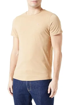 Tommy Hilfiger Herren TJM XSLIM Jaspe C Neck EXT DM0DM09586 Kurzarm Strickoberteile, Beige, 3XL