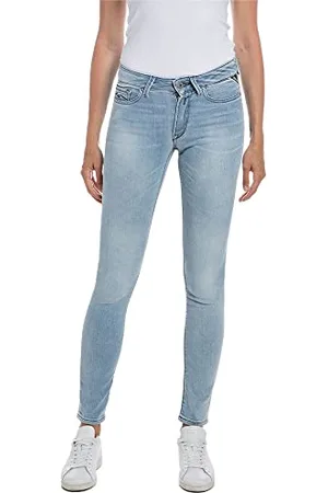 Replay Damen Jeans Luzien Skinny-Fit mit Comfort Stretch, (Blau), 27W / 32L